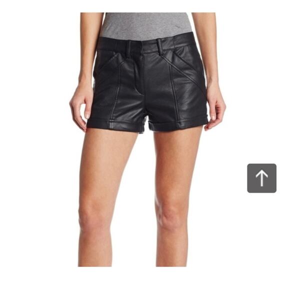 FRENCH CONNECTION Albany Faux Leather Shorts Black Size US 6 90s BIKER GOTH - Picture 1 of 8